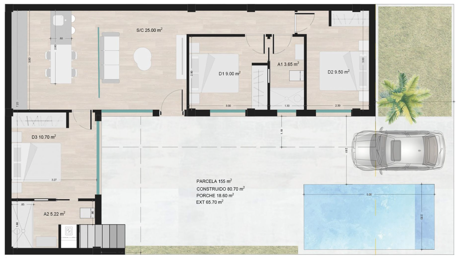 Floor plan for Luxury Villa ref 4059 for sale in Roldán Spain - Murcia Dreams