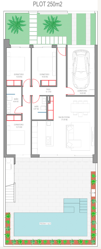 Plan piętra dla Villa ref 4070 dla sale w LOS ALCAZARES Hiszpania - Murcia Dreams