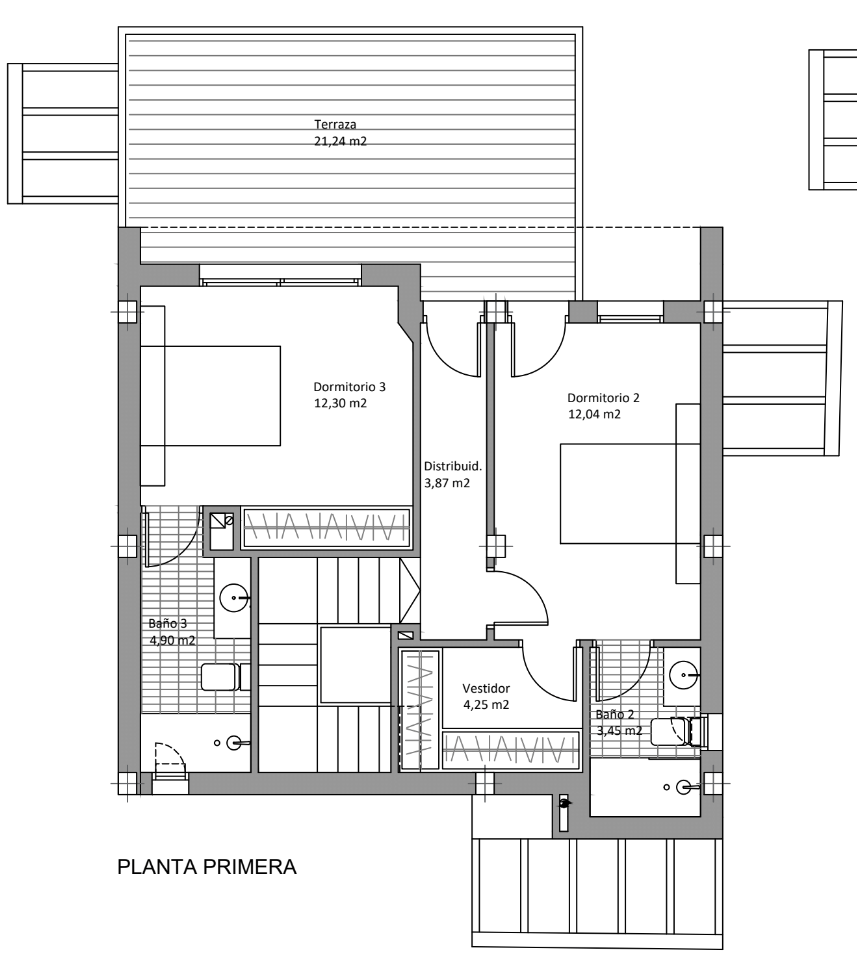Plan piętra dla Luxury Villa ref 4071 dla sale w Lo Pagan Hiszpania - Murcia Dreams