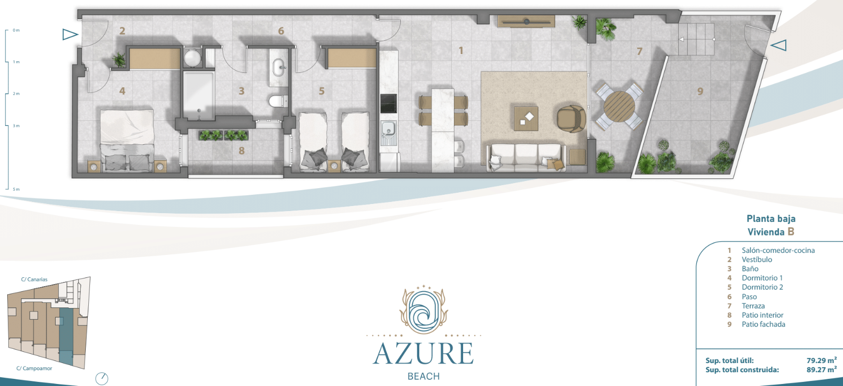 Floor plan for Apartment ref 4329 for sale in LO PAGAN Spain - Murcia Dreams