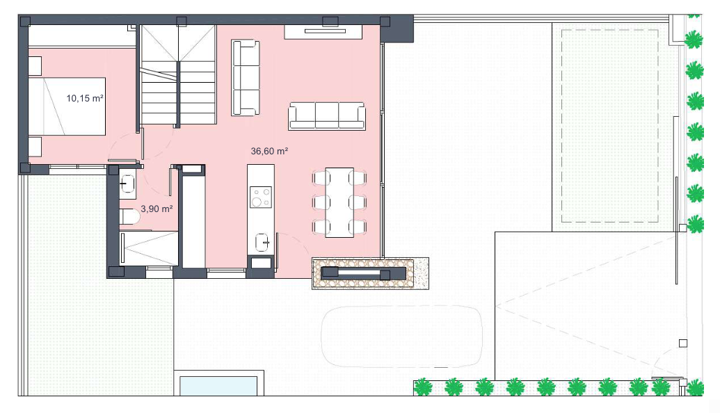 Plan piętra dla Villa ref 4346 dla sale w SANTA ROSALIA LAKE AND LIFE RESORT Hiszpania - Murcia Dreams