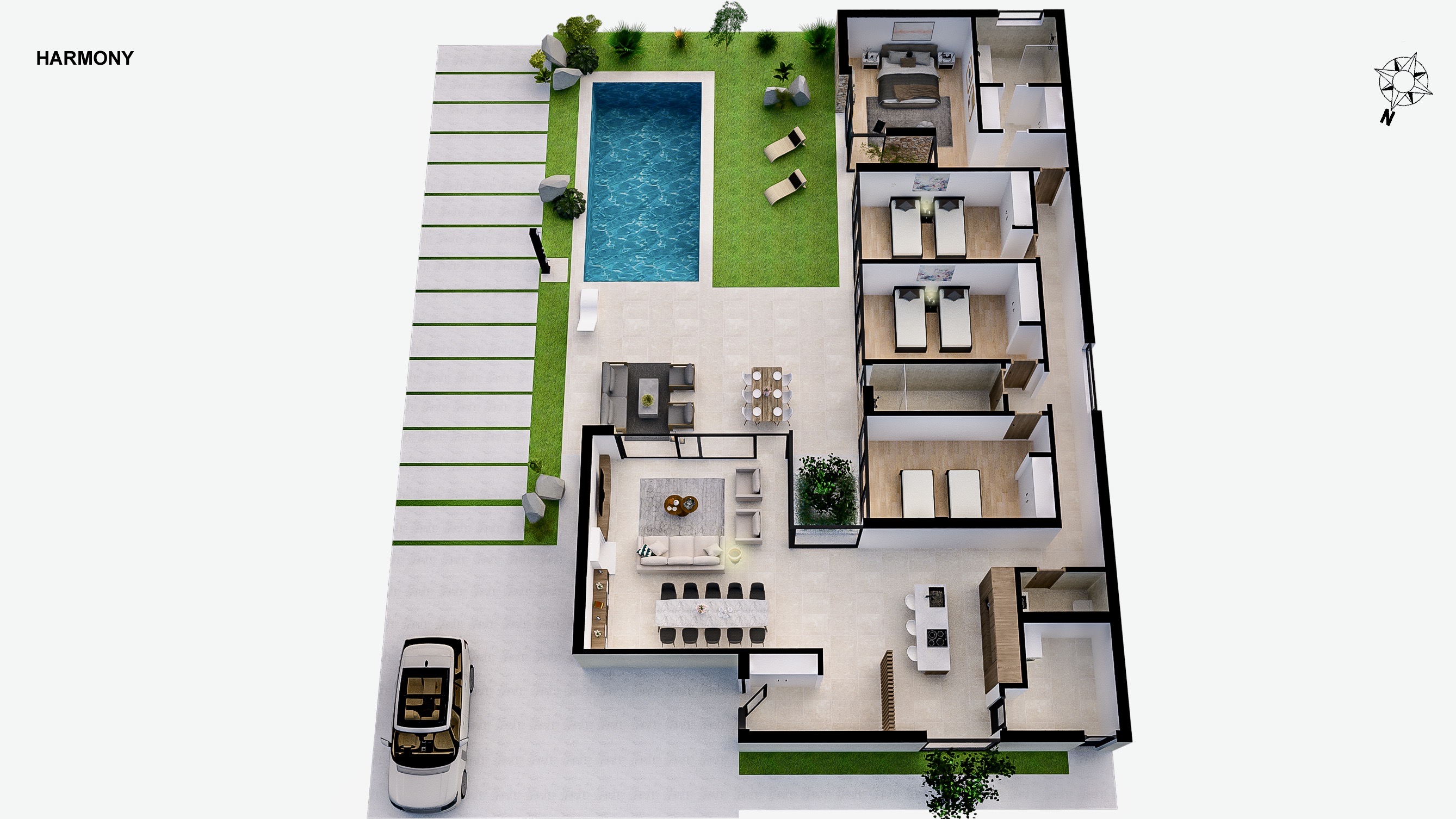 Plan piętra dla Luxury Villa ref 4132 dla sale w Altaona Golf And Country Village Hiszpania - Murcia Dreams