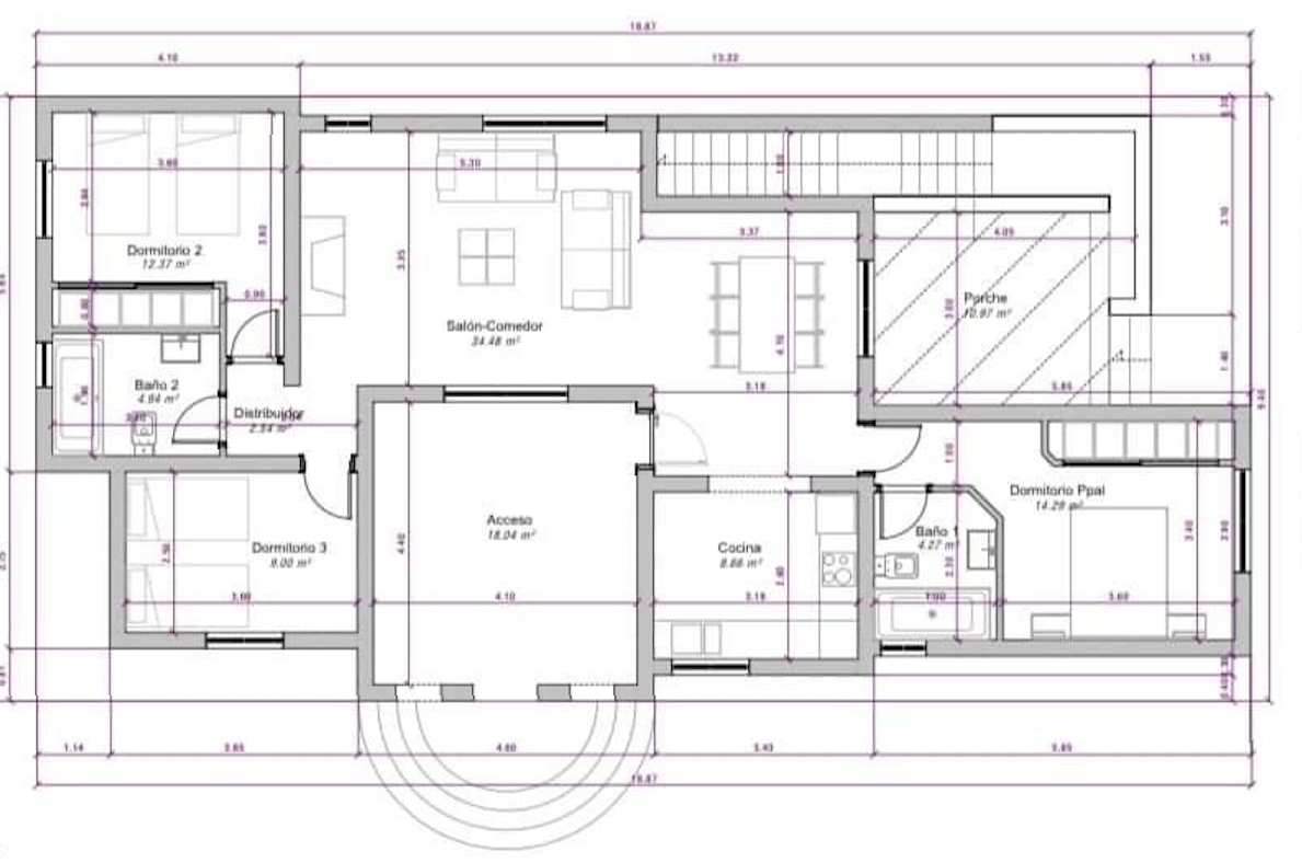 Floor plan for Villa ref 4364 for sale in GEA Y TRUYOLS Spain - Murcia Dreams