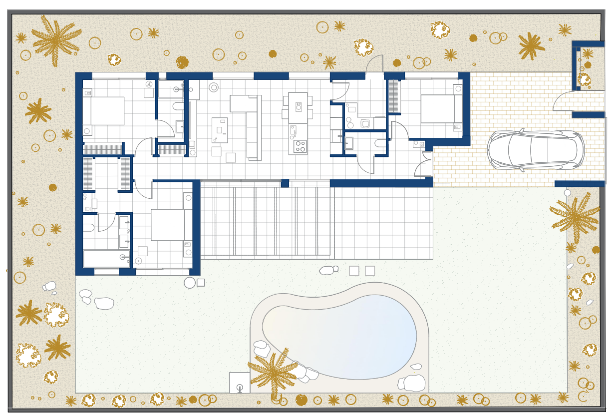 Grundriss für Villa ref 4361 für sale in ALTAONA GOLF AND COUNTRY VILLAGE Spanien - Murcia Dreams