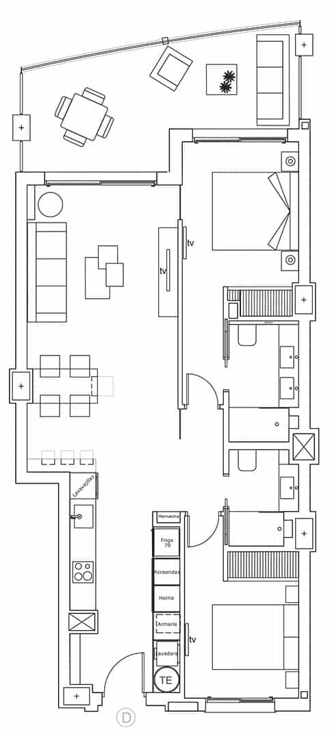 Floor plan for Apartment ref 4366 for sale in MAR MENOR (SOUTH) Spain - Murcia Dreams