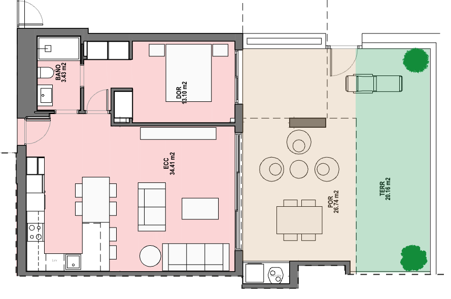 Plan piętra dla Apartment ref 4147 dla sale w Santa Rosalia Lake And Life Resort Hiszpania - Murcia Dreams